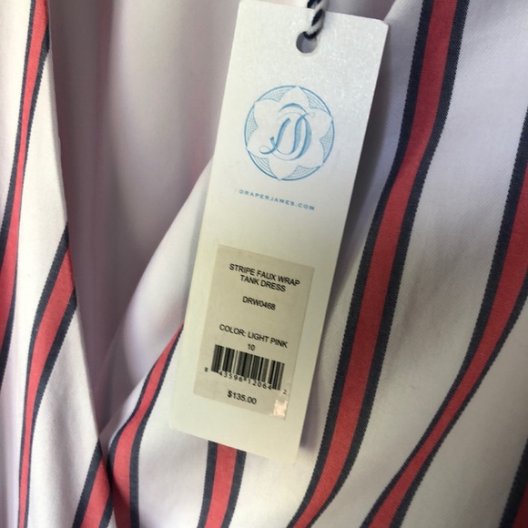 🎈 SALE NWT Draper James Stripe Faux Wrap Dress - Picture 8 of 8